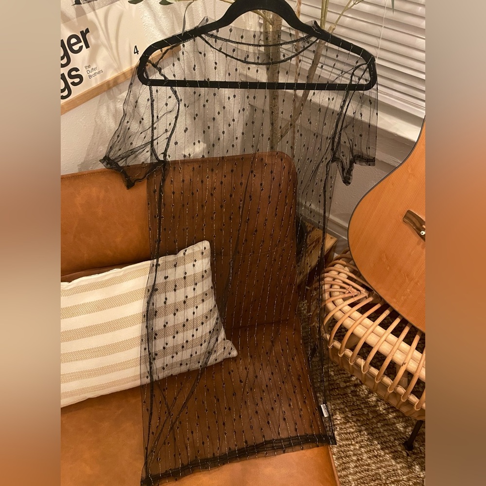 New Years Eve Sheer Black and Gold Party Dress